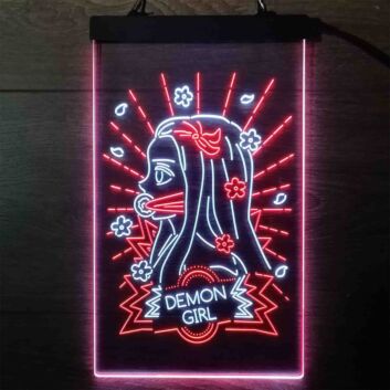 Kimetsu no Yaiba Nezuko Dual LED Neon Sign for Anime Fans