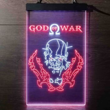God of War Kratos Dual LED Neon Sign for Gaming Fans