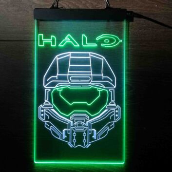 Halo Infinite Helmet Dual LED Neon Sign for Gaming Fans