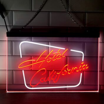 Hotel California Dual LED Neon Sign for Music Fans