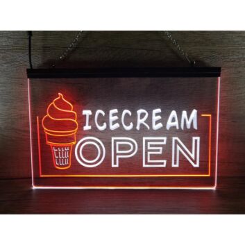 Ice Cream Open Dual LED Neon Sign for Sweet and Fun Spaces