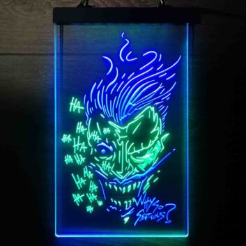 Joker DC Superhero Dual LED Neon Sign for Superhero Fans
