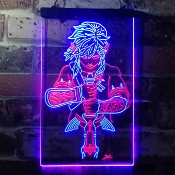 Legend Of Zelda Link Dual LED Neon Sign for Gaming Fans