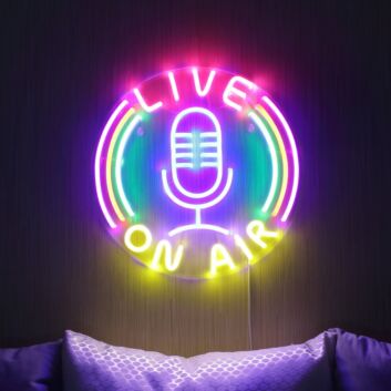 Live On Air Dual LED Neon Sign for Studios and Broadcasting Spaces