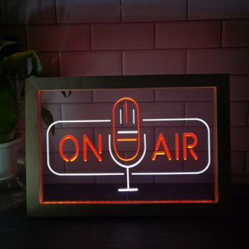 On Air v2 Dual LED Neon Sign for Studios and Broadcasting Spaces