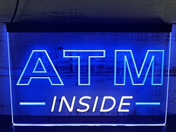 ATM Inside Dual LED Neon Sign for Businesses and Convenience Spaces