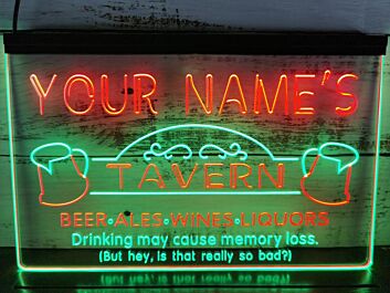 Name Personalized Custom Tavern Man Cave Bar Beer Dual LED Neon Sign for Personalized Decor