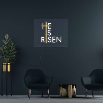 He Is Risen Neon Sign for Religious and Easter Themes