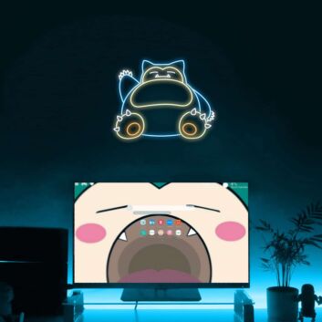 Snorlax Pokeball Neon Sign for Anime Fans