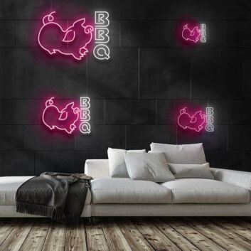 BBQ Neon Sign for Barbecue and Social Spaces