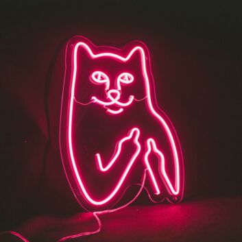 Cat Birdie Neon Sign for Animal and Whimsical Decor