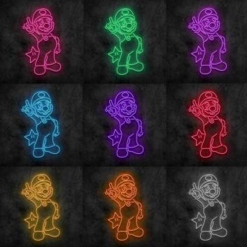 Mario Neon Sign for Video Game Fans