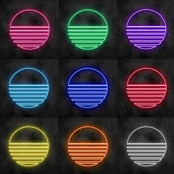 Vapor Wave Sunset Neon Sign for Retro and Stylish Spaces