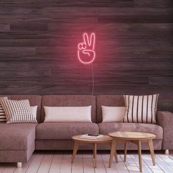 Mini Peace Finger Neon Sign for Peaceful and Fun Spaces