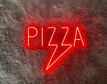 Pizza Lightning Neon Sign for Pizzerias and Fun Spaces