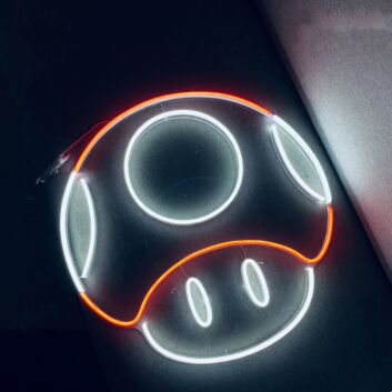 Mario Mushroom Game Neon Sign for Video Game Fans