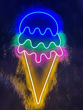 Dripping Ice Cream Neon Sign for Sweet and Fun Spaces