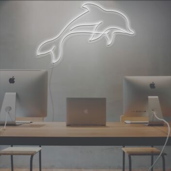 Dolphin Jumping Neon Sign for Ocean and Whimsical Decor