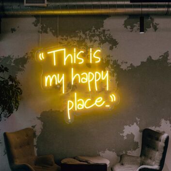 This Is My Happy Place Neon Sign for Cozy and Positive Spaces