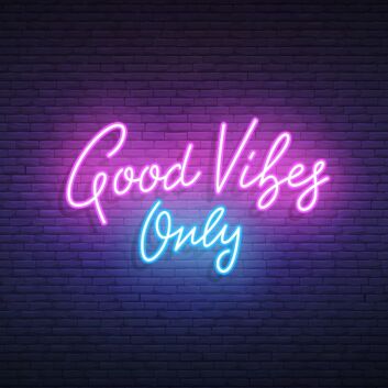 Good Vibes Only in Light Pink and Ice Blue Neon Sign for Positive and Fun Spaces