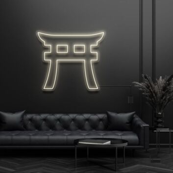 Shinto Torii Gate Symbol Neon Sign for Cultural and Spiritual Spaces