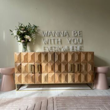 Wanna Be With You Everywhere Neon Sign for Romantic and Loving Spaces