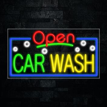 Neon Car Signs Car Wash Open LED Neon Sign for Car Washes