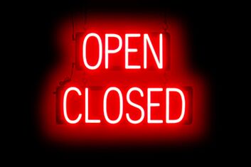 Open Closed LED Sign In Red Neon Light for Businesses