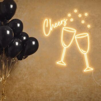 Champagne Cheers Neon Light for Celebratory and Social Spaces