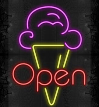 Ice Cream Open Neon Sign LED Neon Sign for Sweet and Fun Spaces