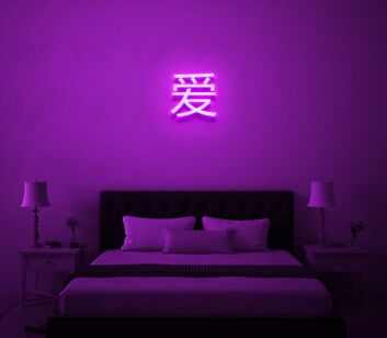 Japanese Love Neon Sign for Cultural and Romantic Spaces