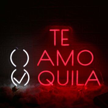 TE AMO TEQUILA Red Neon Sign for Fun and Social Spaces