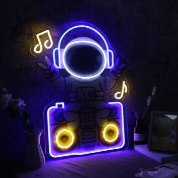 Astronaut Sitting On The Radio Custom Neon Sign for Space Enthusiasts