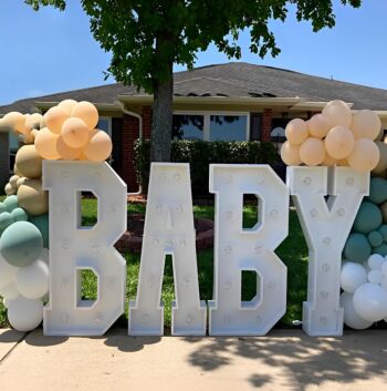 Steel Marquee Letter Baby Party Decor Baby Shower High-End Custom Zinc Metal Marquee Light Marquee Sign for Baby Showers