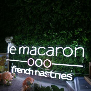 Le Macaron French Pastries Custom Neon Sign for Bakeries and Cafes
