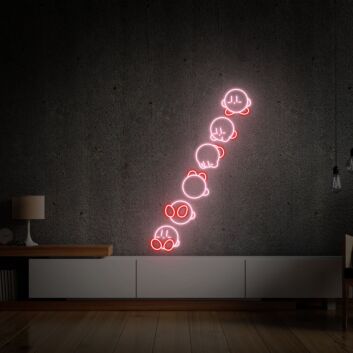 Rolling Jump Kirby Light Sign Acrylic Sign Kawaii Room Decor for Anime Fans