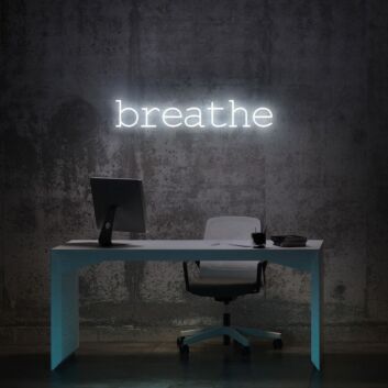 Breathe Neon Sign for Relaxation Spaces and Yoga Studios