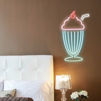 Milkshake Neon Sign for Fun and Refreshing Spaces