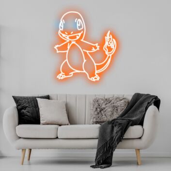 Charmander Neon Sign for Anime Fans and Fun Spaces