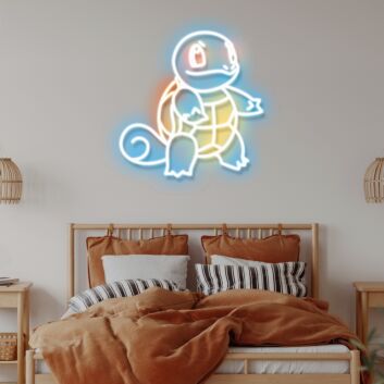 Squirtle Neon Sign for Anime Fans and Fun Spaces