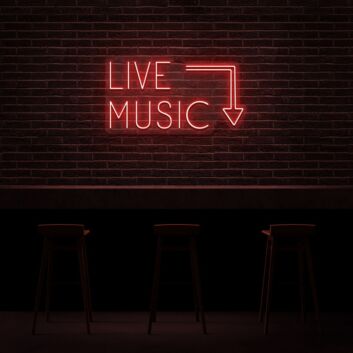 Live Music Neon Sign for Music Lovers and Venues