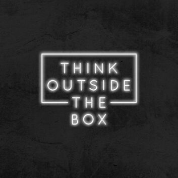 Think Outside The Box Neon Sign for Inspirational and Creative Spaces