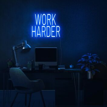 Work Harder Neon Sign for Motivational and Inspirational Spaces