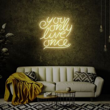 You Only Live Once Neon Sign for Motivational and Positive Spaces