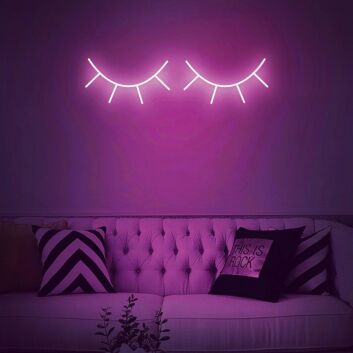 Eyelash Neon Sign for Beauty and Fashion Spaces