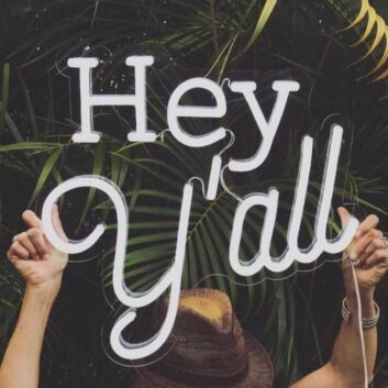 Hey Yall Neon Sign creates a welcoming home environment