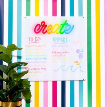Create Dry Erase Board Set Neon Sign perfect for creative office spaces