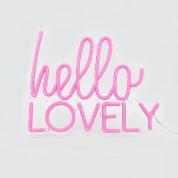 Hello Lovely Neon Sign adds a welcoming feel to any home