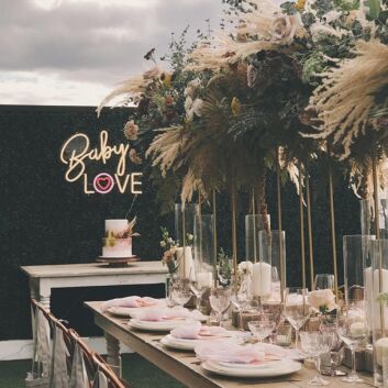 Baby Love Neon Sign adds charm to nursery rooms