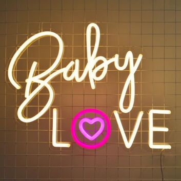Baby Love Neon Sign adds charm to nursery rooms